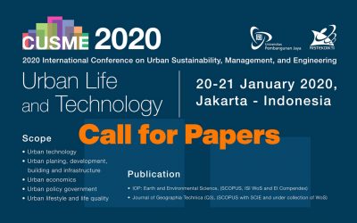 CUSME 2020; Urban Life and Technology – Call for Papers