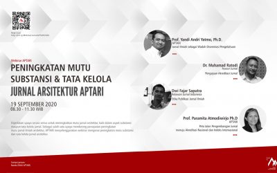 Webinar Peningkatan Mutu Substansi & Tata Kelola Jurnal Arsitektur APTARI