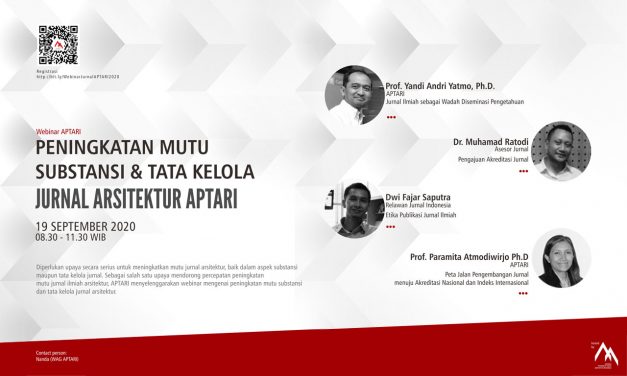 Webinar Peningkatan Mutu Substansi & Tata Kelola Jurnal Arsitektur APTARI